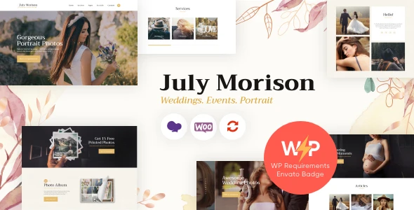 July Morison | Event Photographer’s Portfolio WordPress Theme